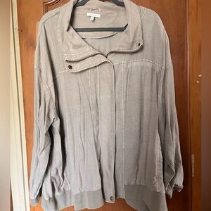 Maurices Lightweight Beige Zipper Jacket 3X